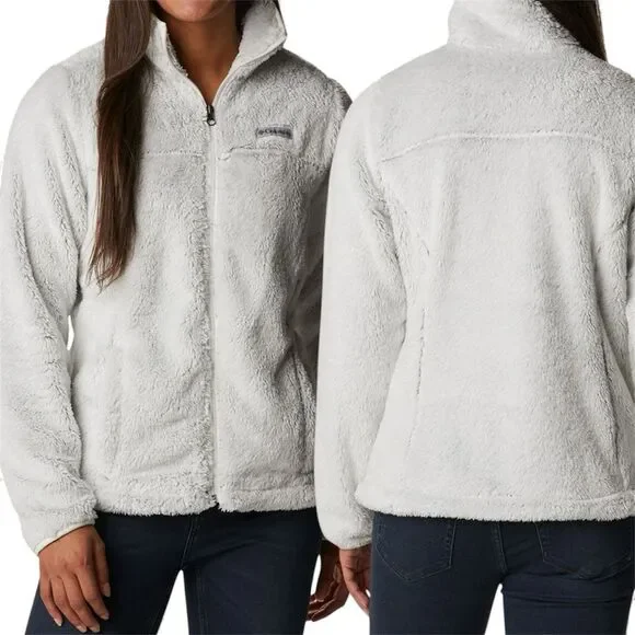 Columbia Gray Cloudy Day Fuzzy Soft Fleece Full Zip Jacket - Picture 1 of 6